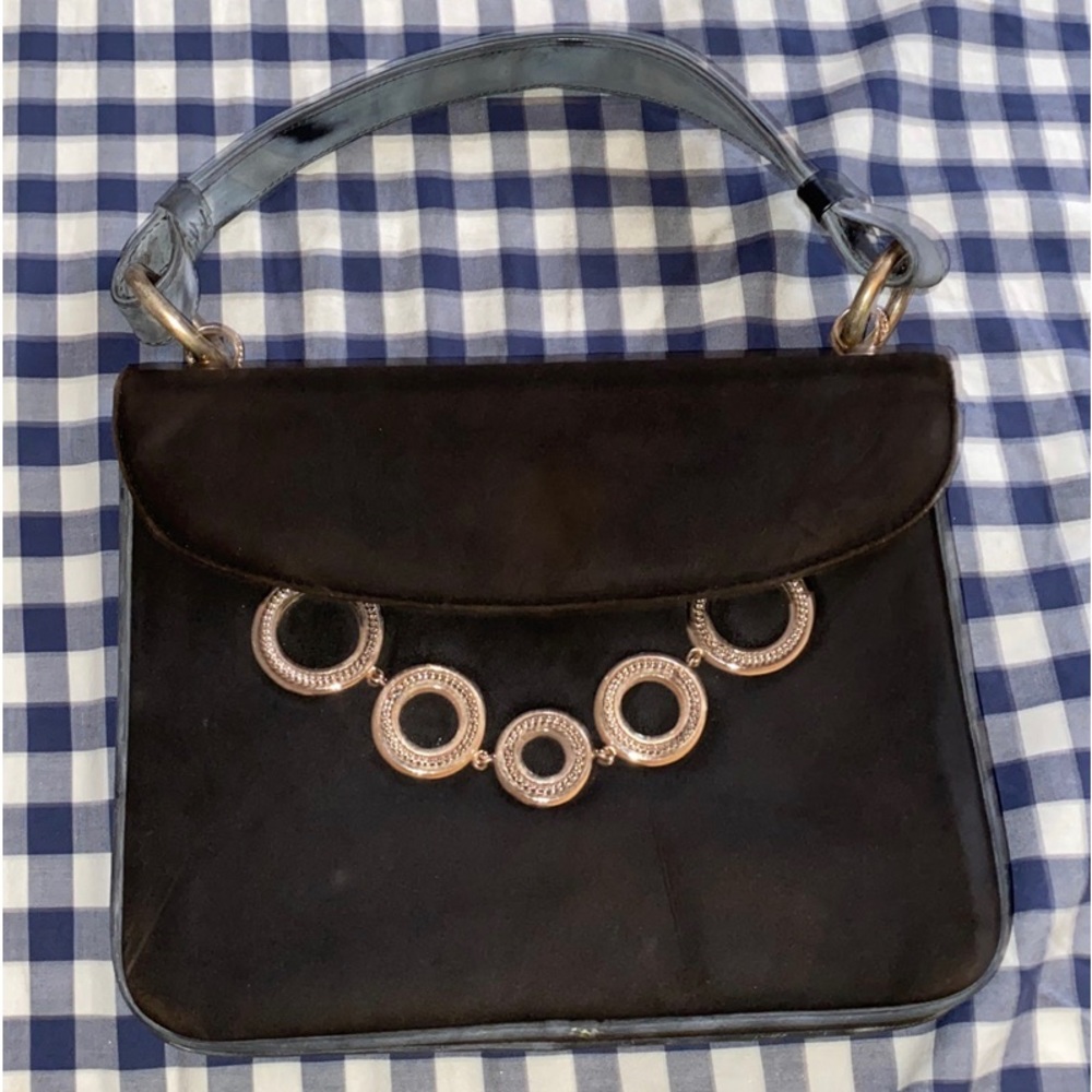 Vintage Loewe 1846 dark brown suede Bag - Picture 1 of 3